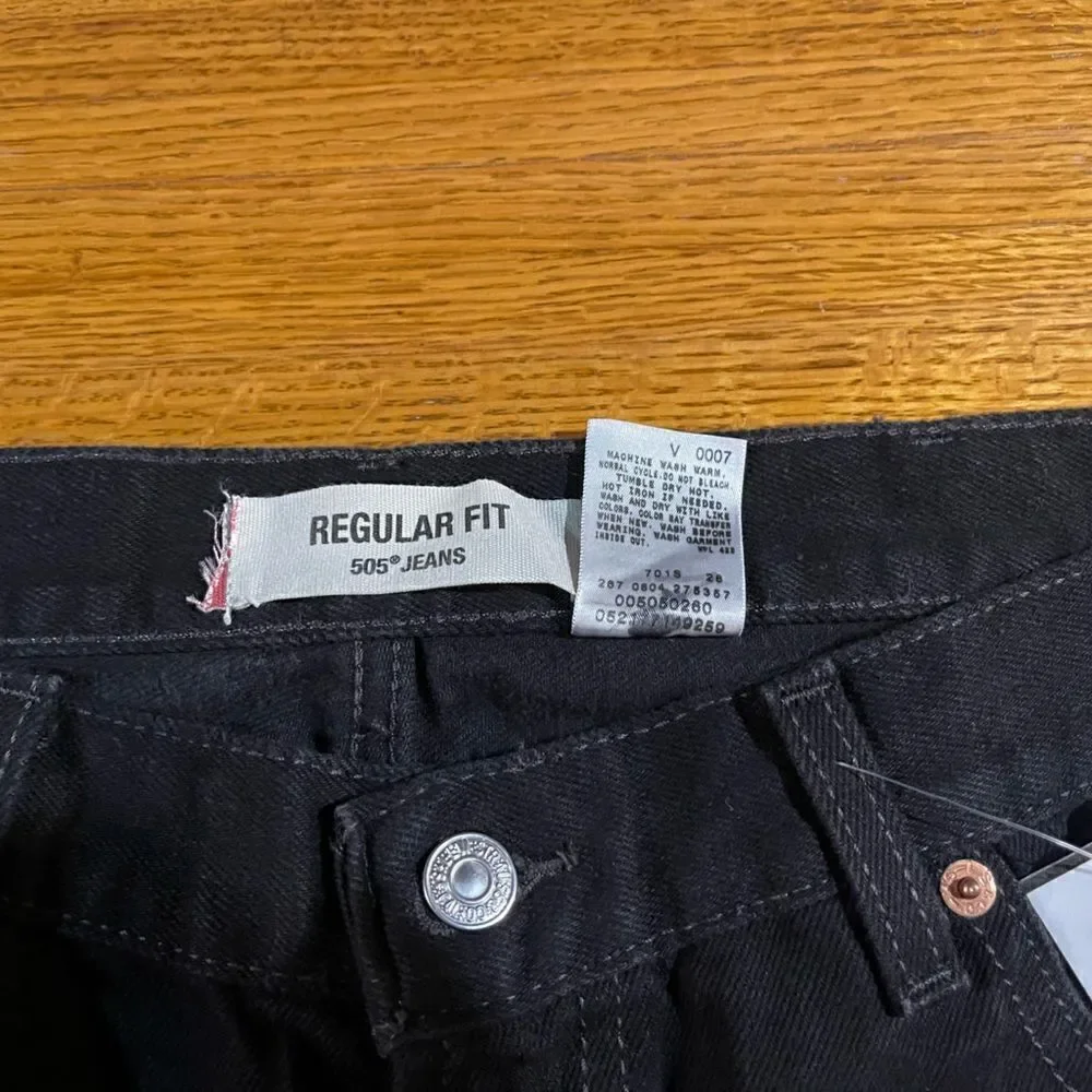 Levi Regular Fit 505 Men’s Jeans Black 40x32 NWT